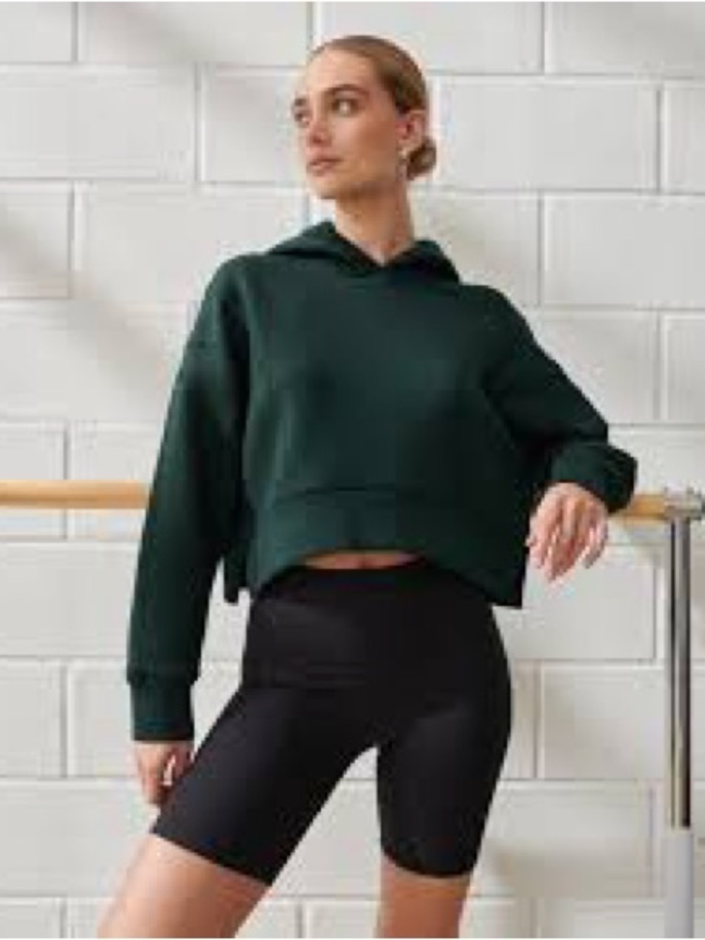 Size xl YPB Abercrombie Cropped Forest Green Hoodie